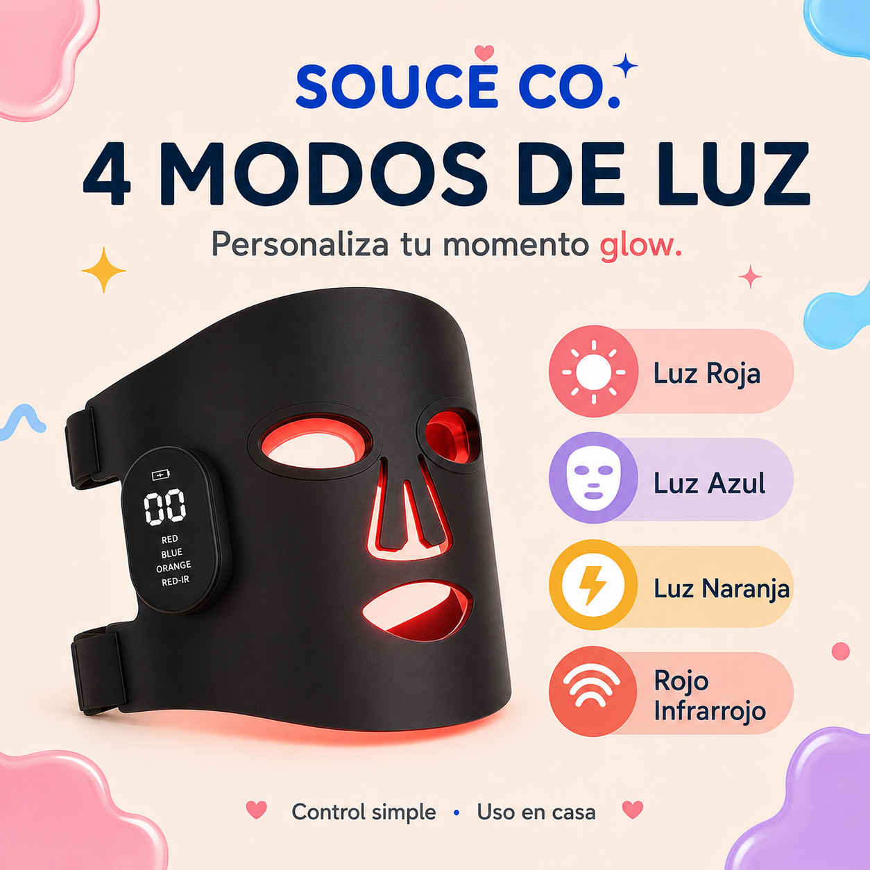 LumiMask LED™ - Máscara Facial de Luz LED