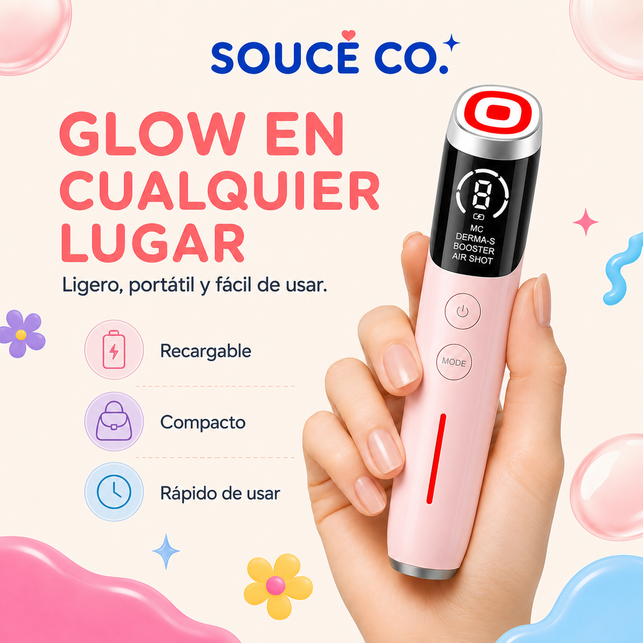 Souce® GlowLift™ - Masajeador Facial 6 en 1