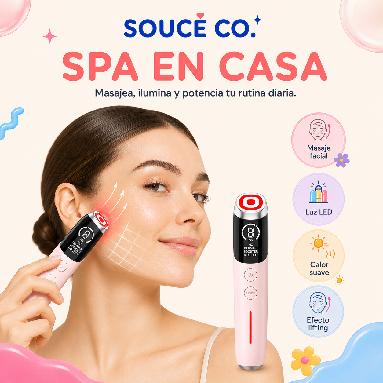 Souce® GlowLift™ - Masajeador Facial 6 en 1