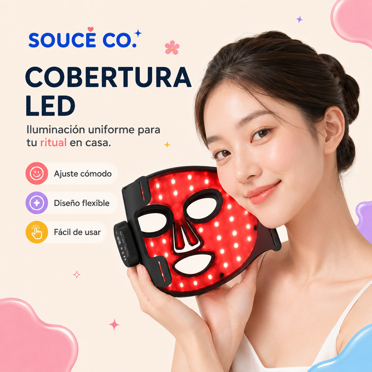 LumiMask LED™ - Máscara Facial de Luz LED