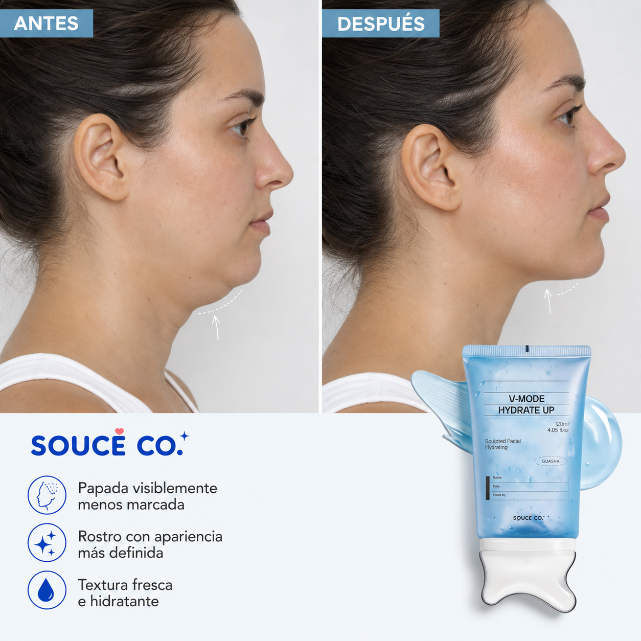 SOUCÉ™ Peptide Gua Sha Sculpting Gel | Ayuda a Definir Papada y Cuello