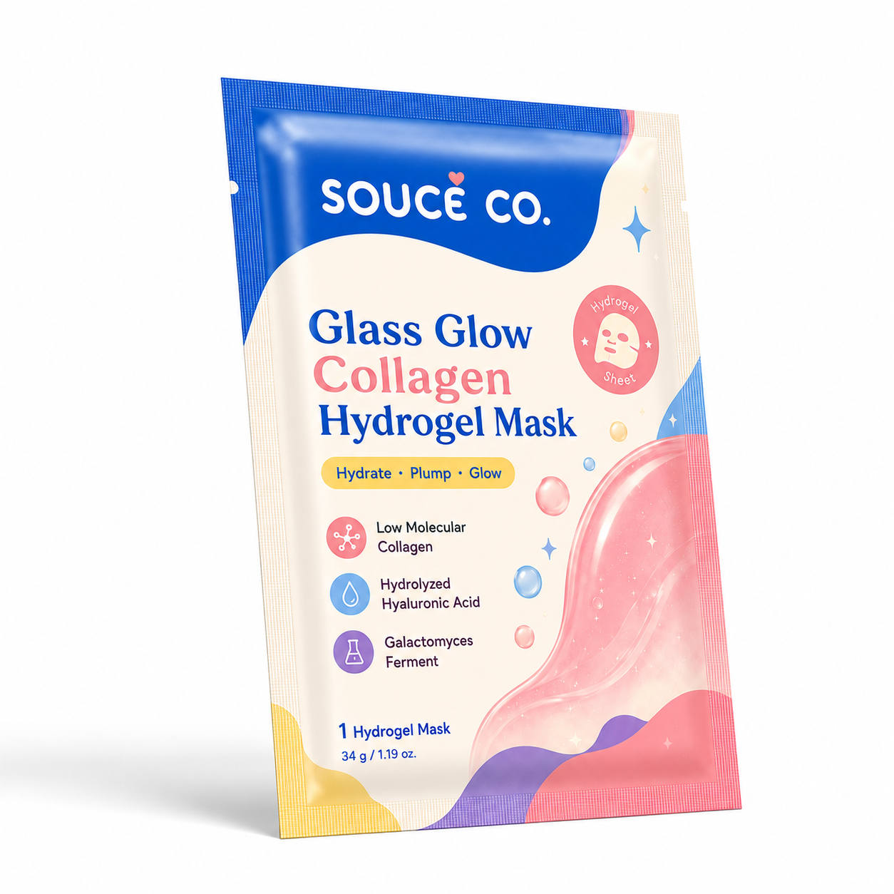Souce® Glass Glow Collagen Hydrogel Mask