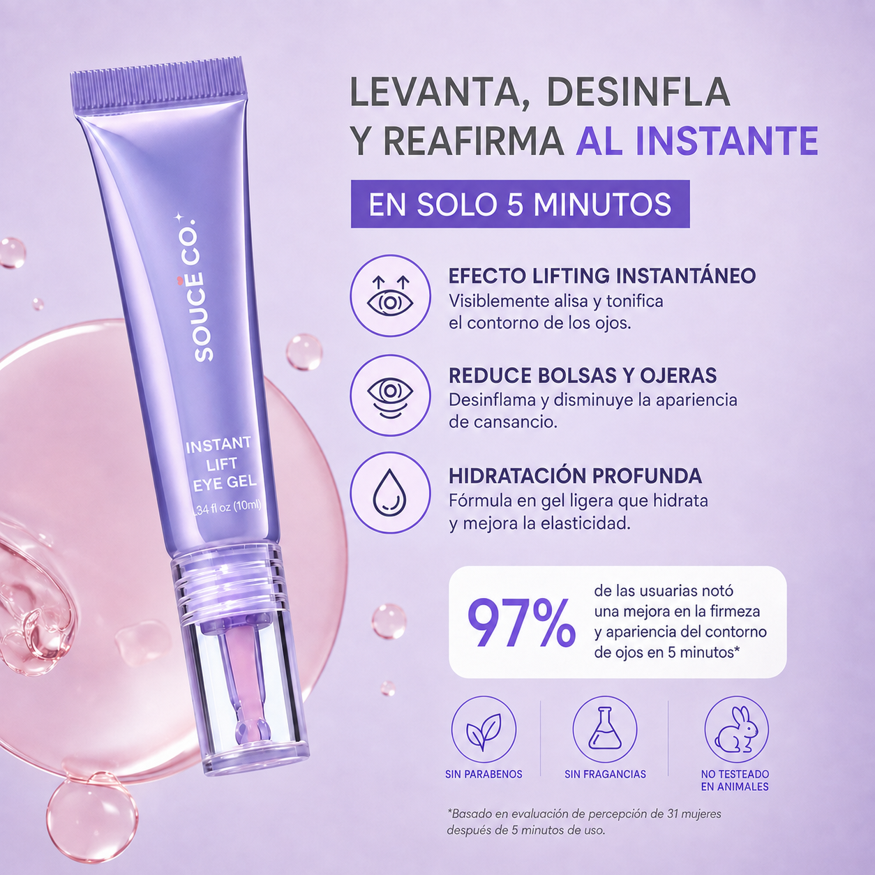 Gel contorno de ojos con efecto lifting instantáneo
