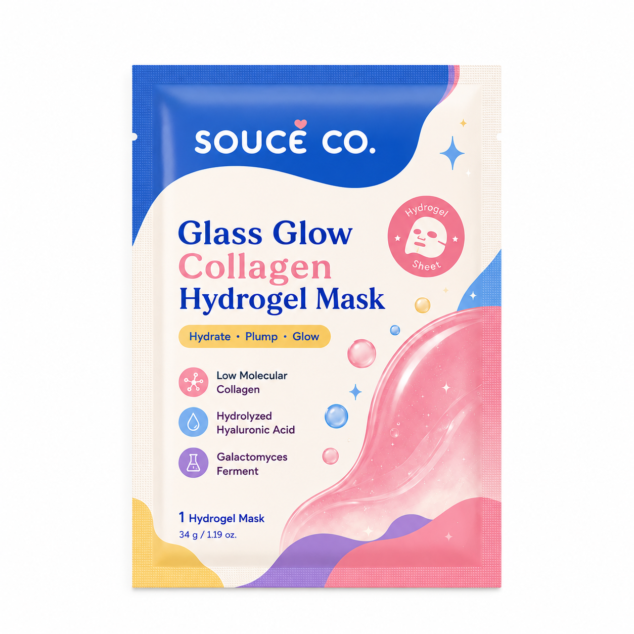 Souce® Glass Glow Collagen Hydrogel Mask