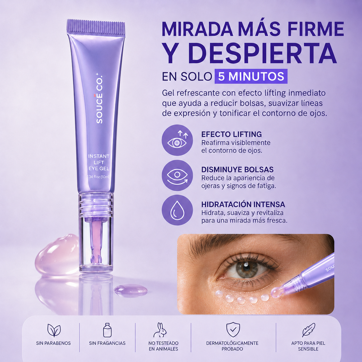 Gel contorno de ojos con efecto lifting instantáneo